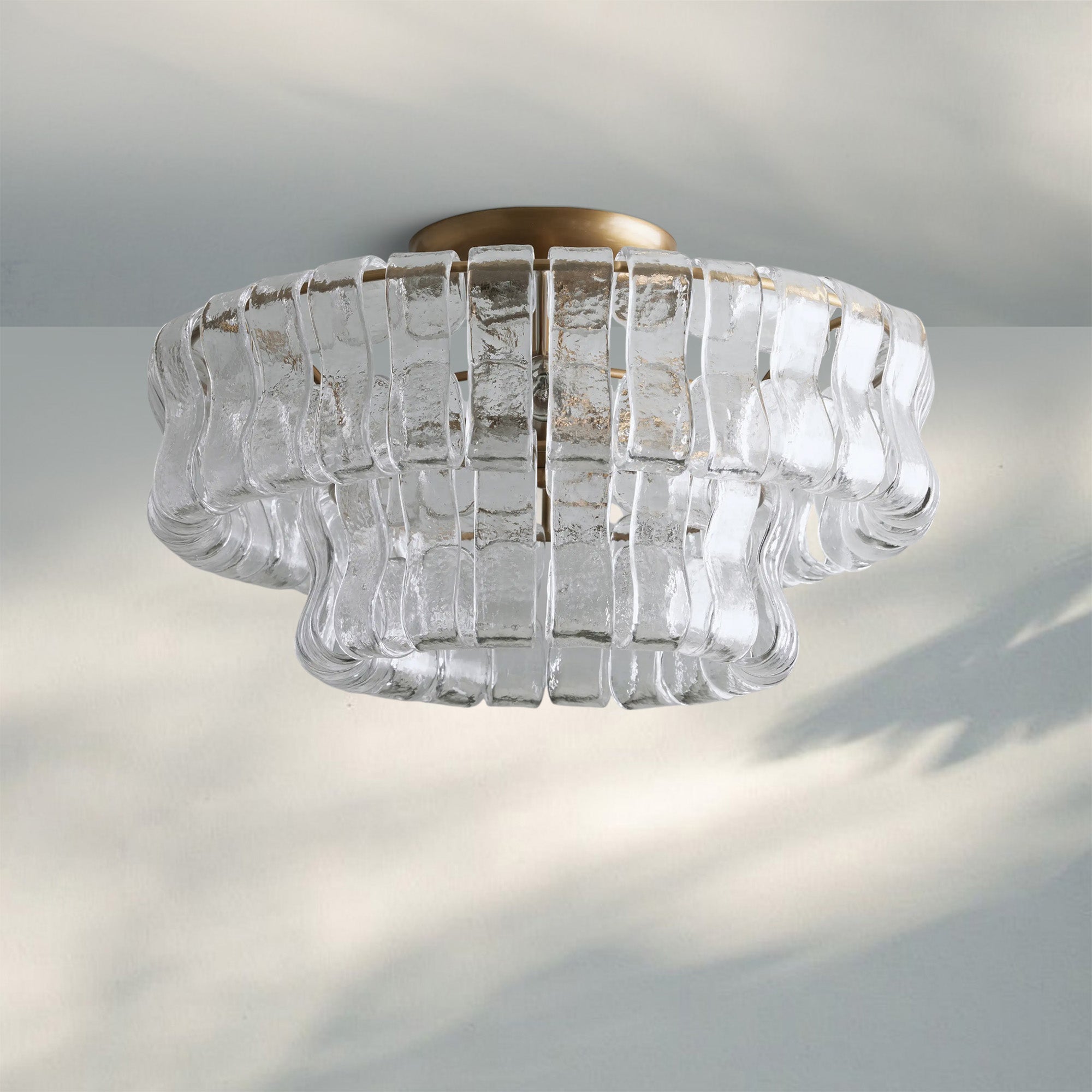 Ghiaccio Modern Glass Flushmount-Manorlights