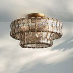 Ghiaccio Modern Glass Flushmount-Manorlights