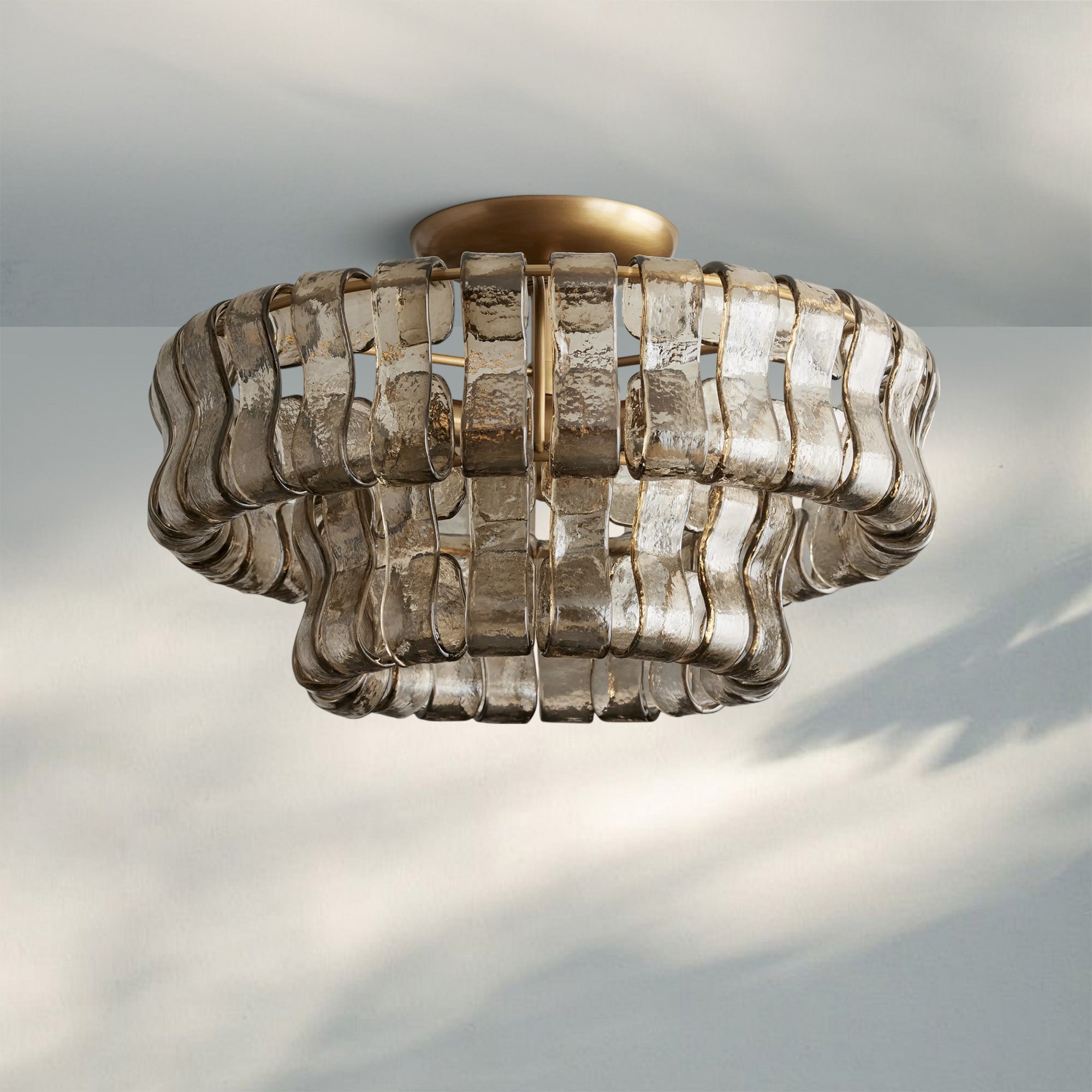Ghiaccio Modern Glass Flushmount-Manorlights