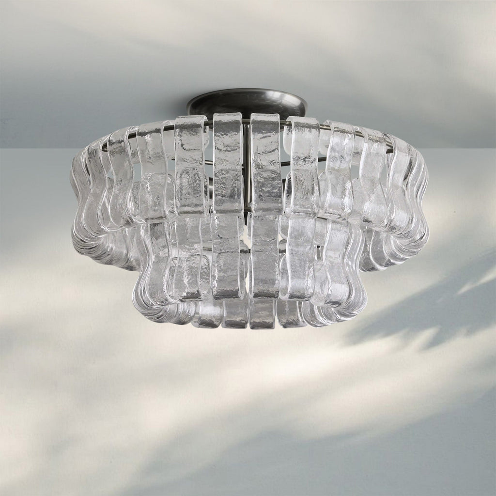 Ghiaccio Modern Glass Flushmount-Manorlights