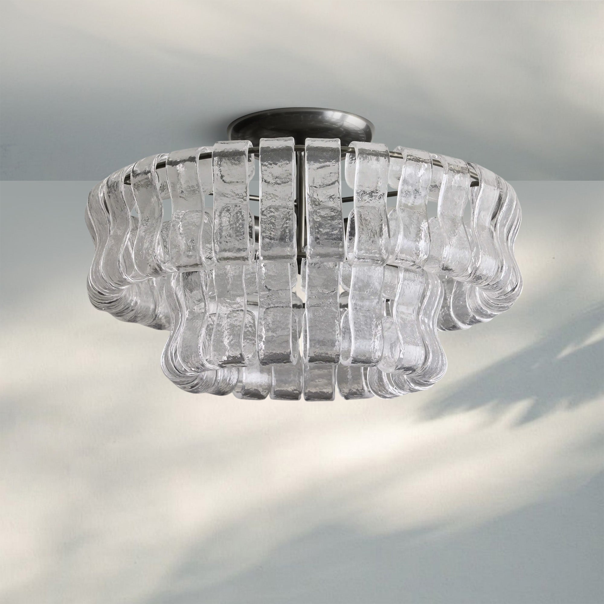 Ghiaccio Modern Glass Flushmount-Manorlights