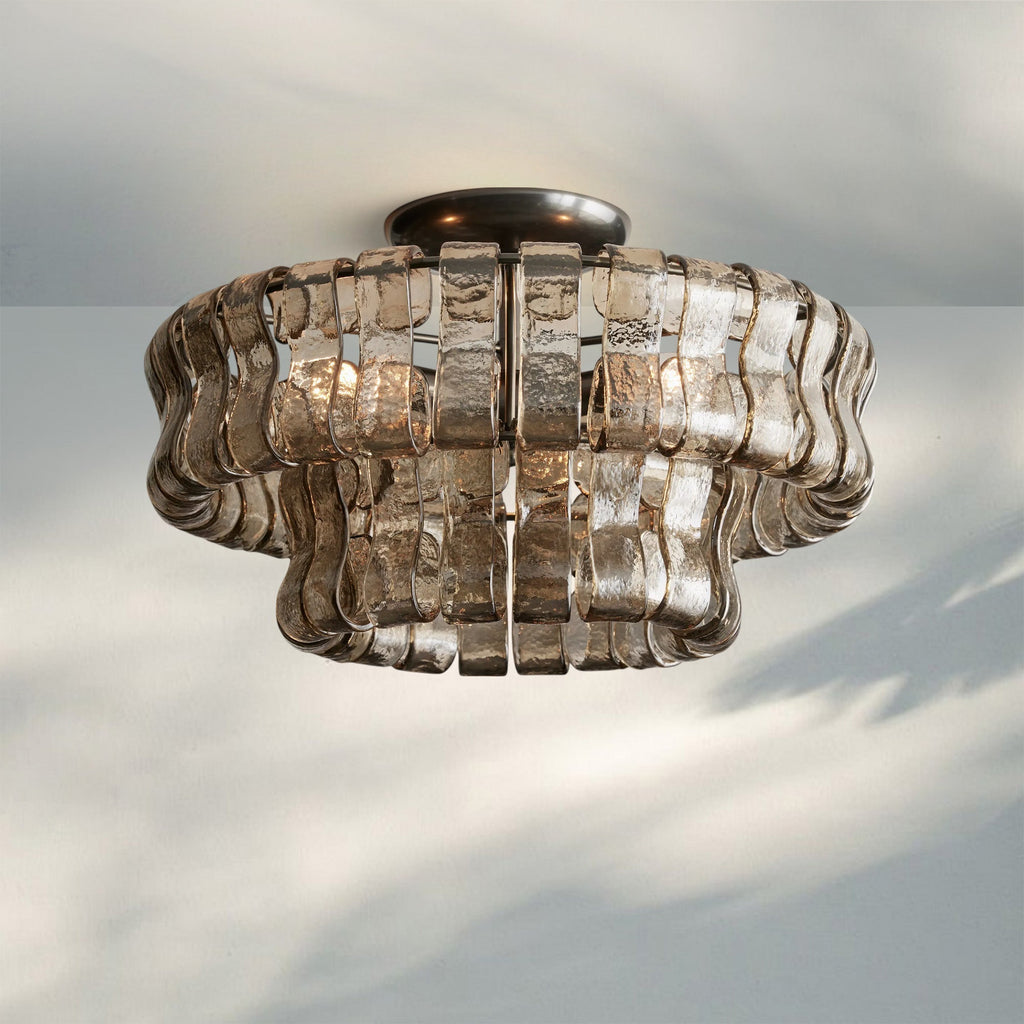Ghiaccio Modern Glass Flushmount-Manorlights