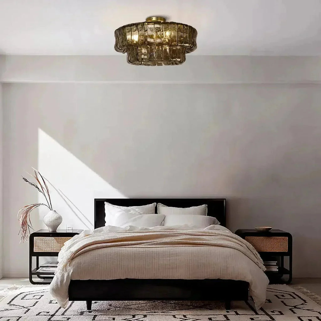 Ghiaccio Modern Glass Flushmount-Manorlights