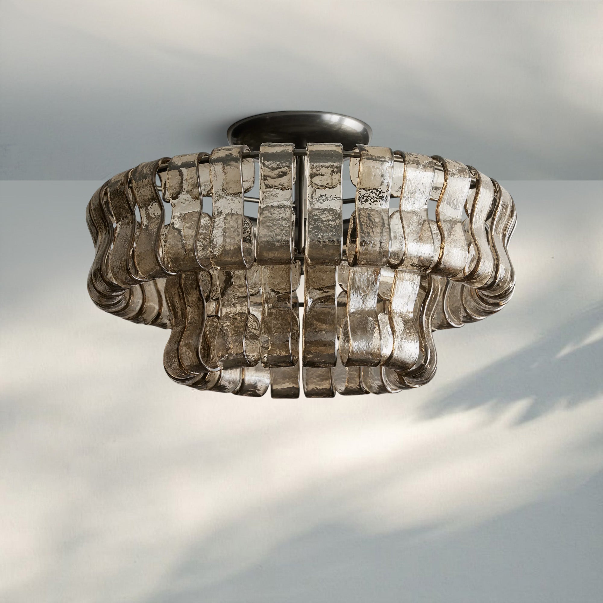Ghiaccio Modern Glass Flushmount-Manorlights