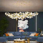 Ginkgo A Branch Chandelier - White + gold accents150CM (L59"）Manorlights