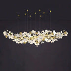 Ginkgo A Branch Chandelier - All white leaves150CM (L59"）Manorlights
