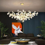 Ginkgo Branch Chandelier - All white leavesL120CM (L47¼")Manorlights