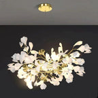 Ginkgo Branch Chandelier - All white leavesL150CM (L59")Manorlights