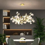 Ginkgo Branch Chandelier - All white leavesL80CM (L31½")Manorlights
