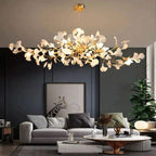 Ginkgo C Branch Chandelier - All white leaves200CM (78¾")Manorlights