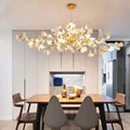 Ginkgo C Branch Chandelier - All white leaves150CM (59")Manorlights