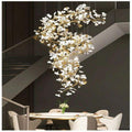 Ginkgo Cascading B (Spiral) Branch Chandelier - All white leavesH150CM (H59")Manorlights