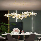 Ginkgo D Branch Chandelier - All white leavesL150(L59")Manorlights
