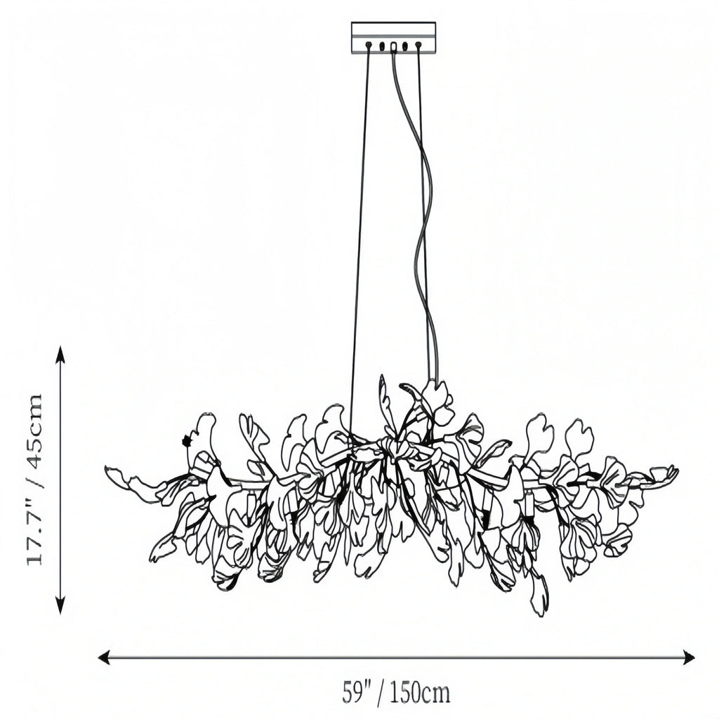 Ginkgo Luxury Linear Chandelier Style C - L 31.5″(80cm) x W 17.7″(45cm) x H 13.8″(35cm) (G9*6)Manor Lights
