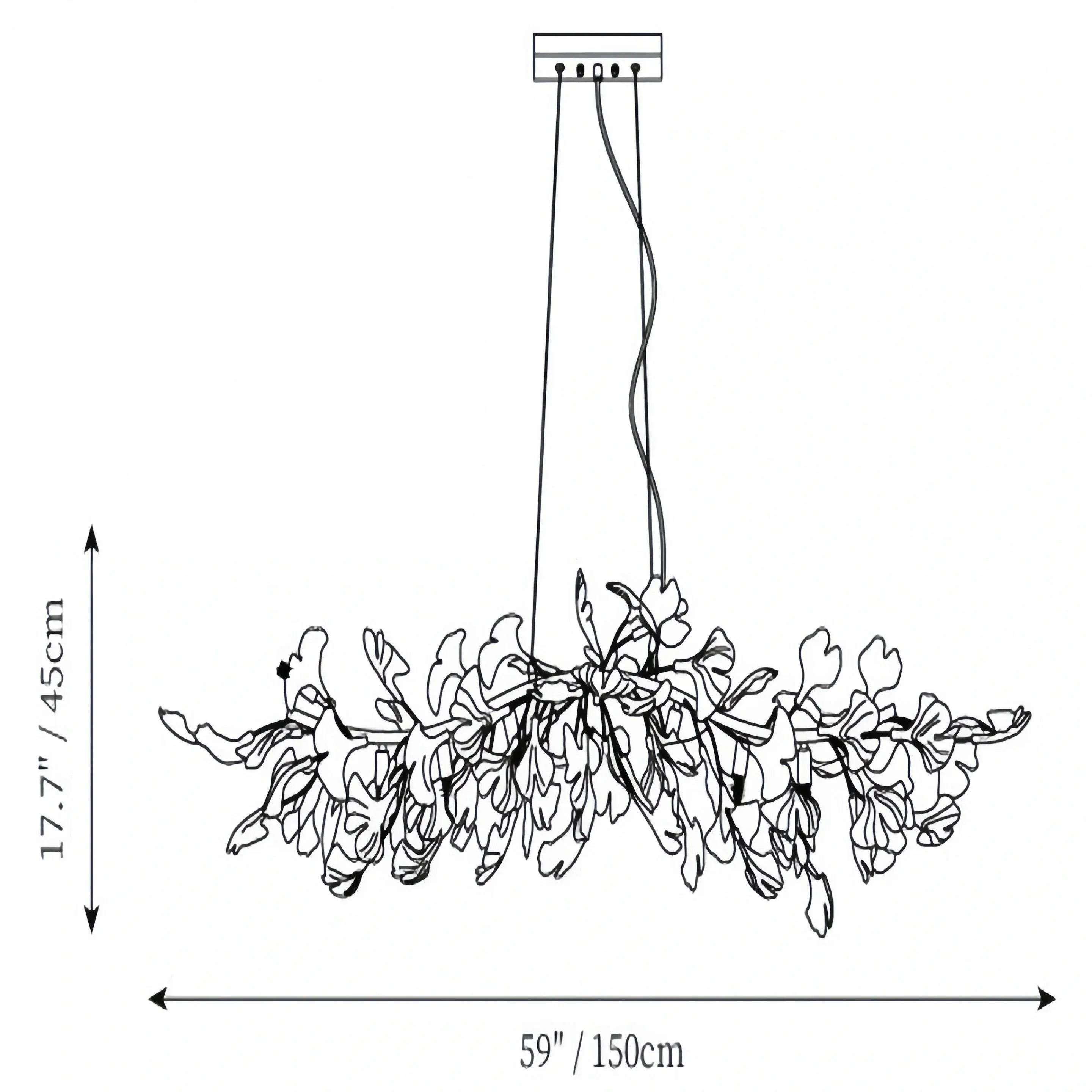 Ginkgo Luxury Linear Chandelier Style C - L 31.5″(80cm) x W 17.7″(45cm) x H 13.8″(35cm) (G9*6)Manor Lights