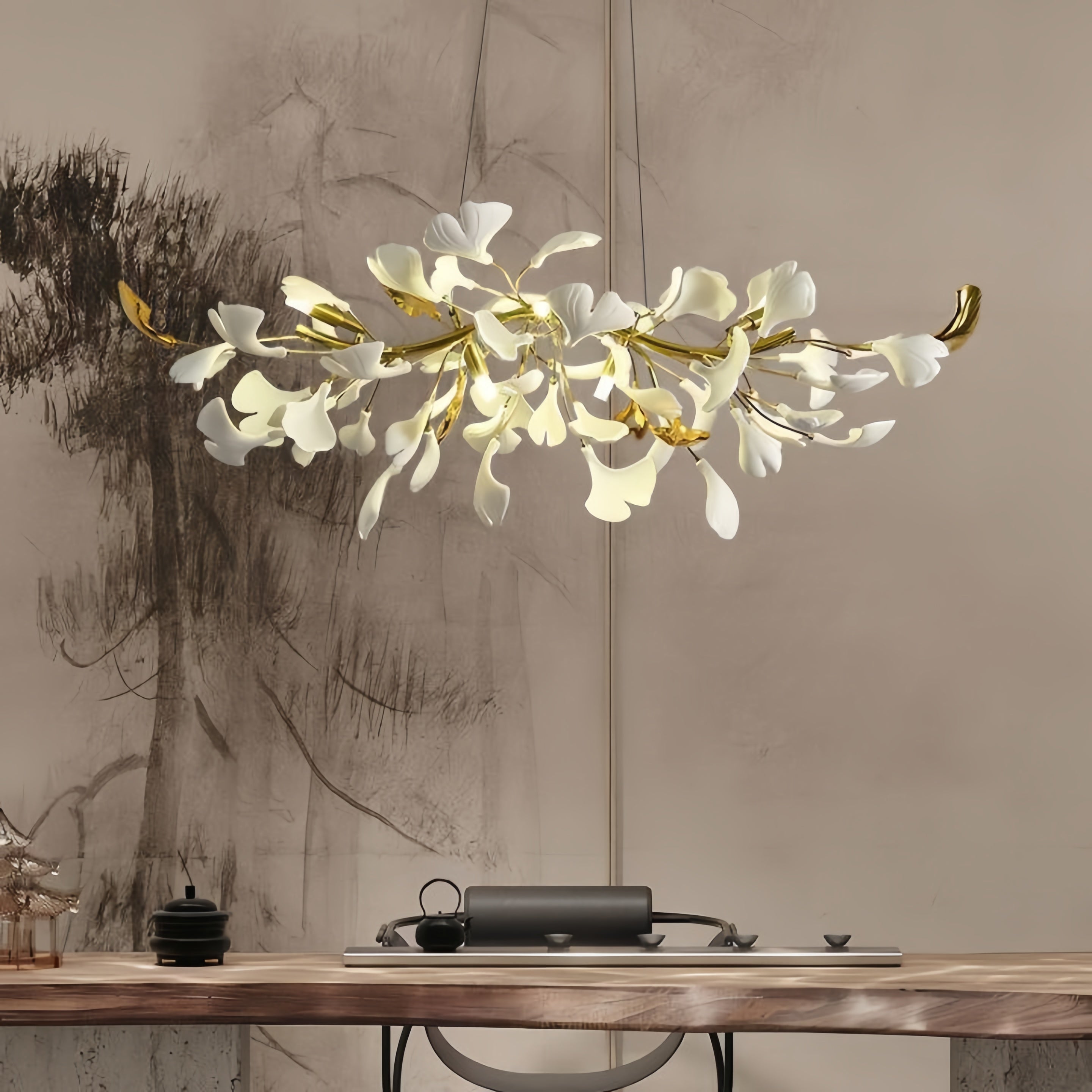Ginkgo Luxury Linear Chandelier Style C - L 59″(150cm) x W 17.7″(45cm) x H 17.7″(45cm) (G9*12)Manor Lights