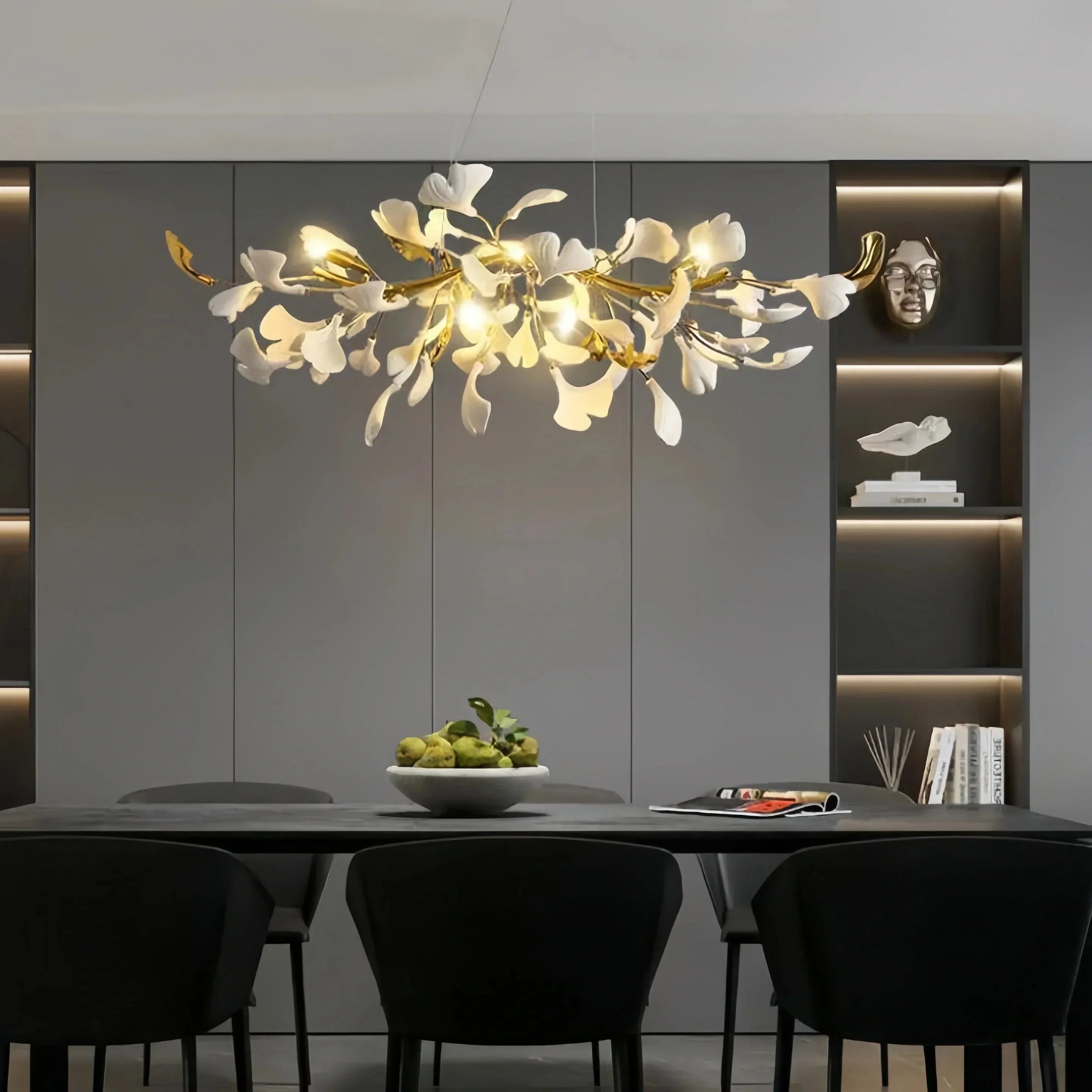 Ginkgo Luxury Linear Chandelier Style C - L 31.5″(80cm) x W 17.7″(45cm) x H 13.8″(35cm) (G9*6)Manor Lights