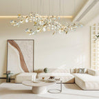 Ginkgo Special Chandelier - All white leavesL 150cm x H 65cm / L 59.1″ x H 25.6″Manorlights
