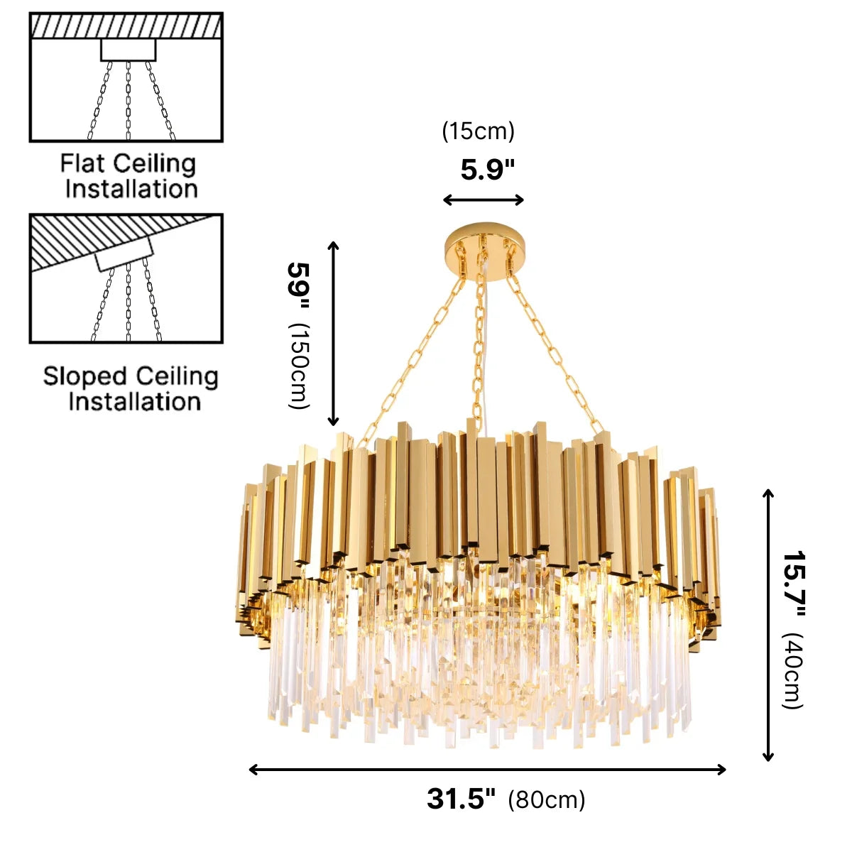 Astra Gold/Chrome Crystal Chandelier for Living Room & Dining Room-Crystal Chandelier-Manorlights