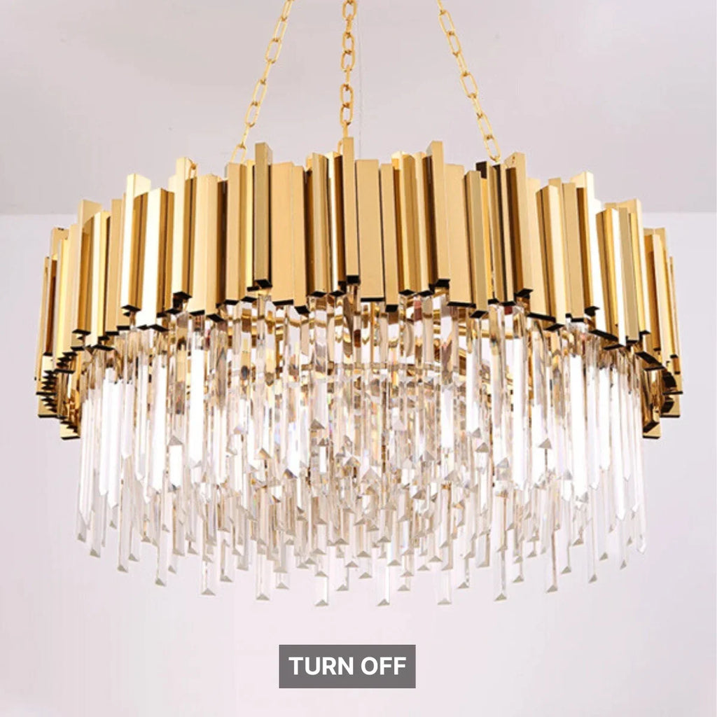 Astra Gold/Chrome Crystal Chandelier for Living Room & Dining Room-Crystal Chandelier-Manorlights