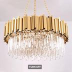 Astra Gold/Chrome Crystal Chandelier for Living Room & Dining Room-Crystal Chandelier-Manorlights