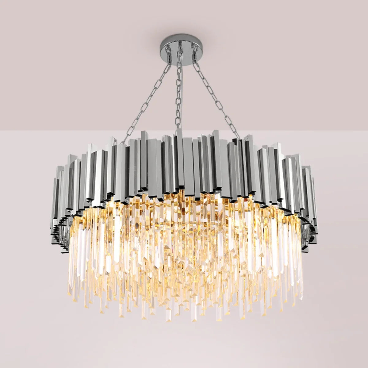 Astra Gold/Chrome Crystal Chandelier for Living Room & Dining Room-Crystal Chandelier-Manorlights