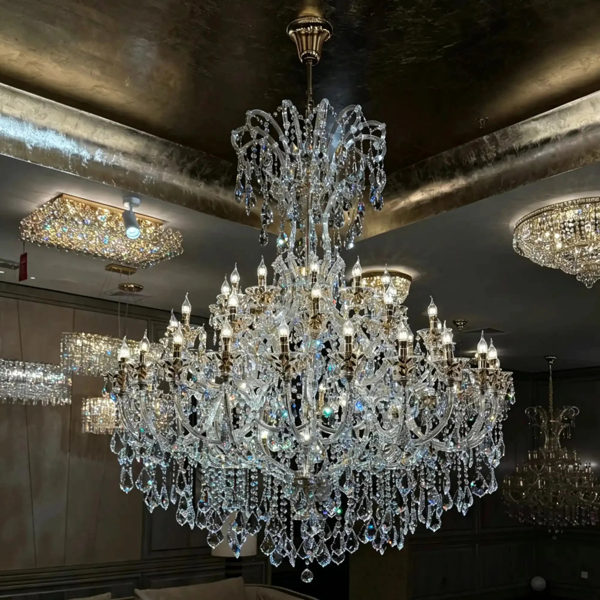 Grand Imperial Crystal Palace Chandelier for Mansion/Hotel Lobby/Banquet Hall - 54 Lights/D63"*H72.8"(D160cm*H185cm)/100kgWarm LightManorlights
