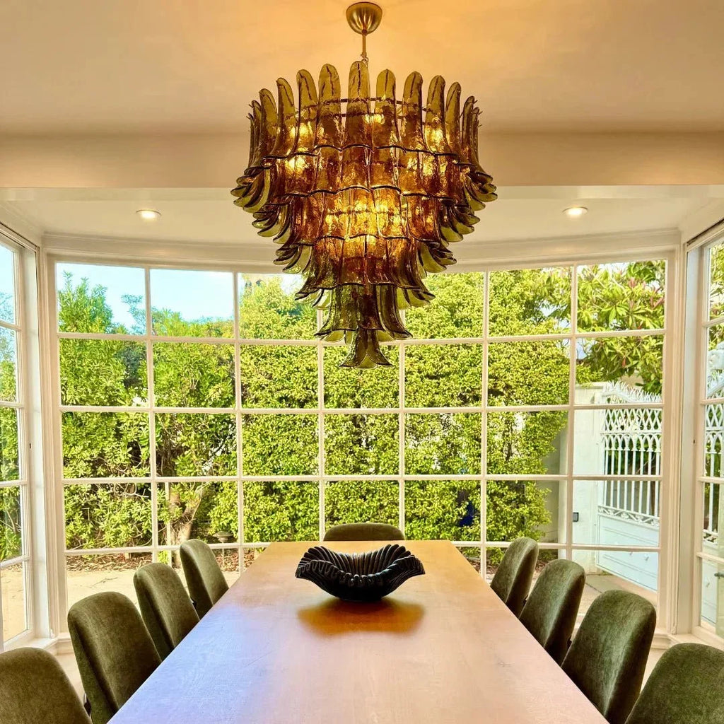 Green Petalo Murano Chandelier - 29.53"Manorlights