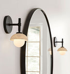 Alabaster Shade Greenwich Wall Sconce-Manorlights