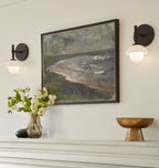 Alabaster Shade Greenwich Wall Sconce-Manorlights