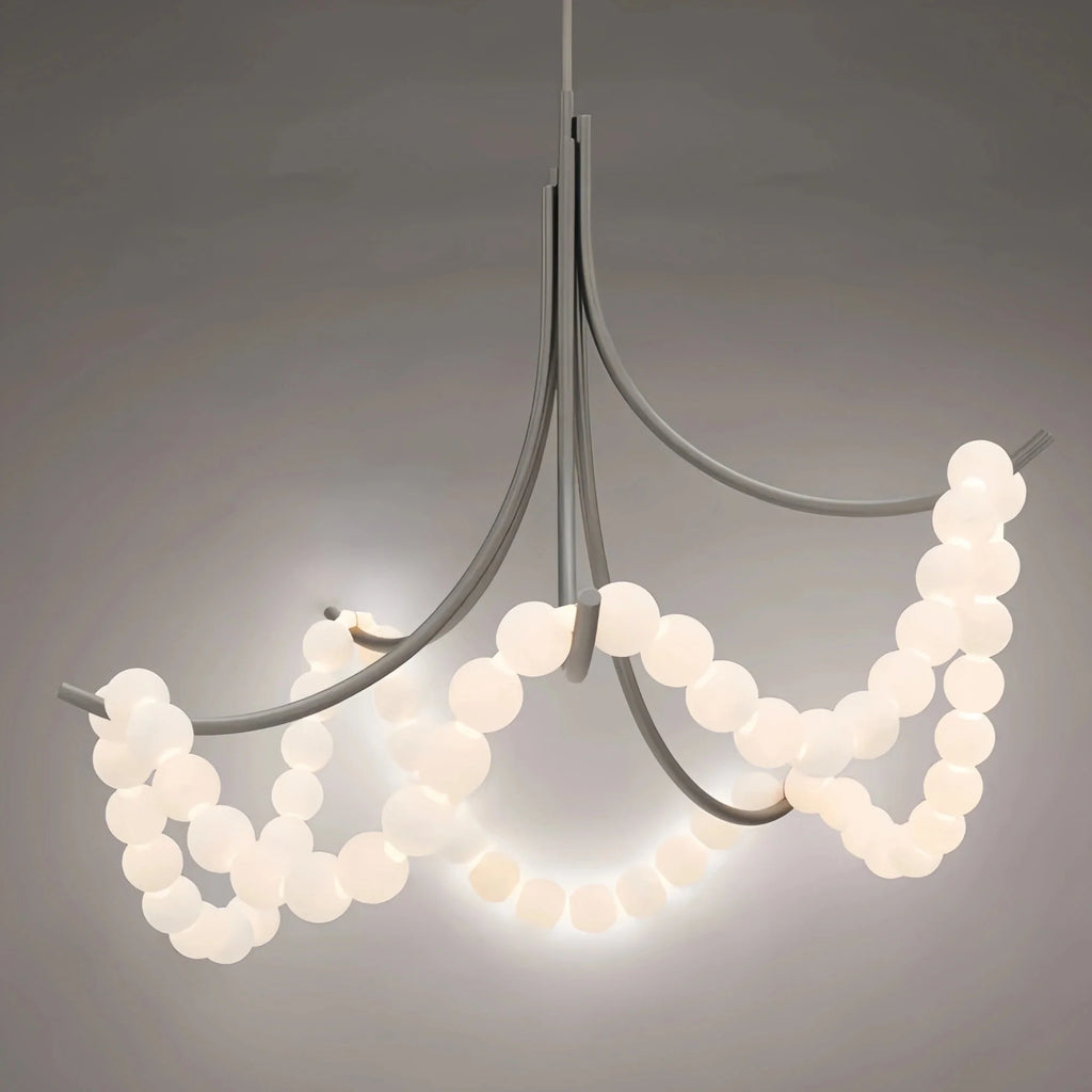 Grid Master Alabaster Chandelier - Antique Nickel - Manorlights