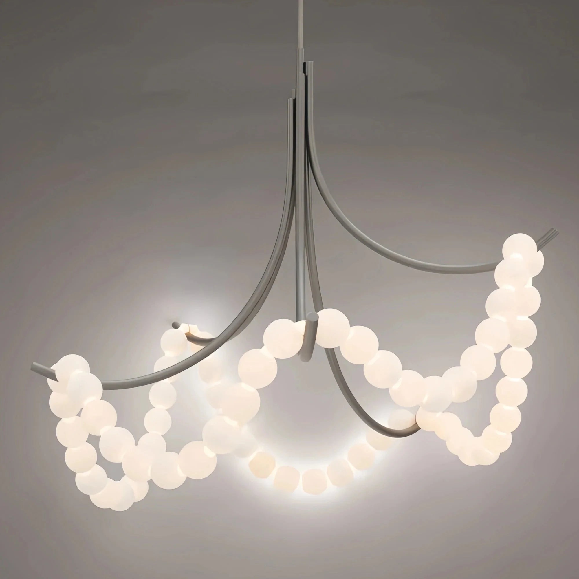 Grid Master Alabaster Chandelier - Antique Nickel - Manorlights