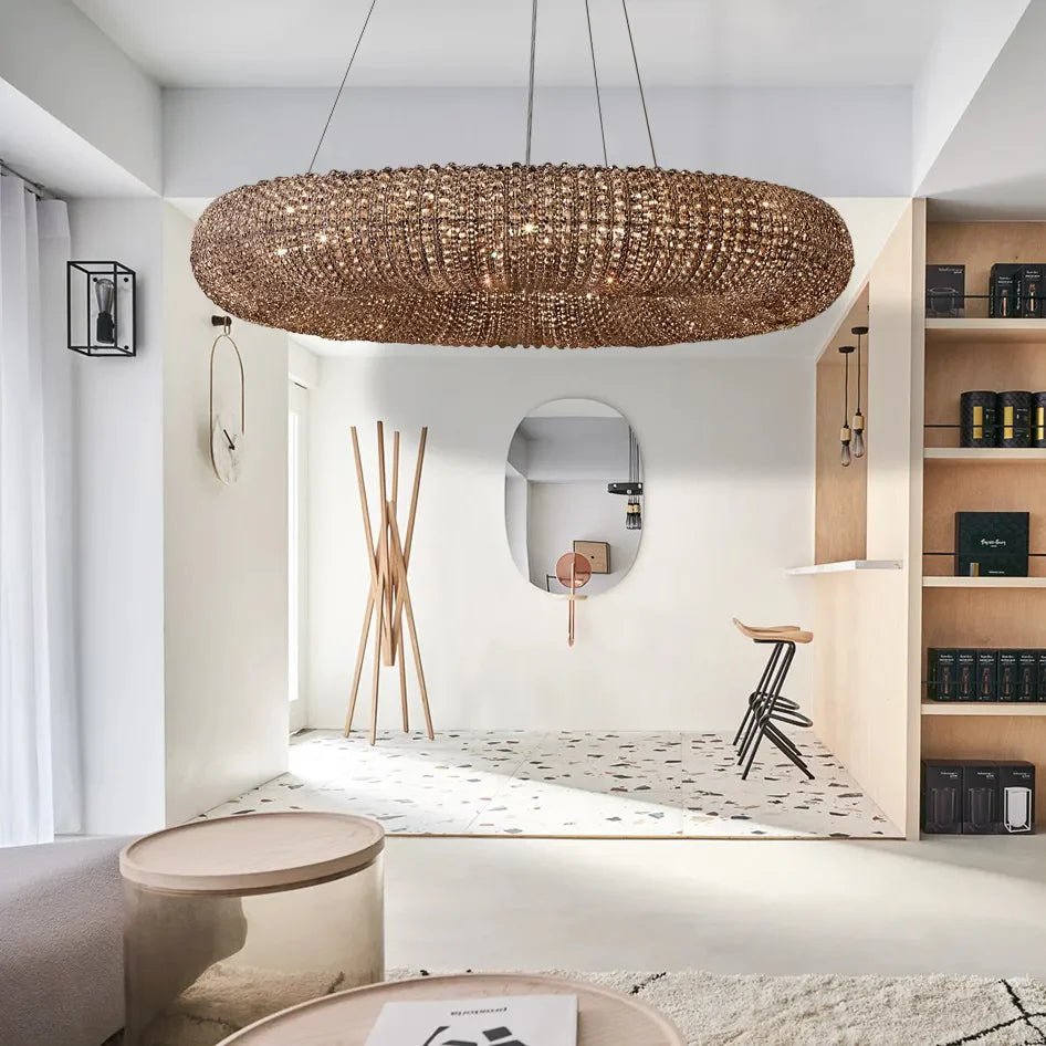 Halo Modern Smoke Round Chandelier D59" - manorlights