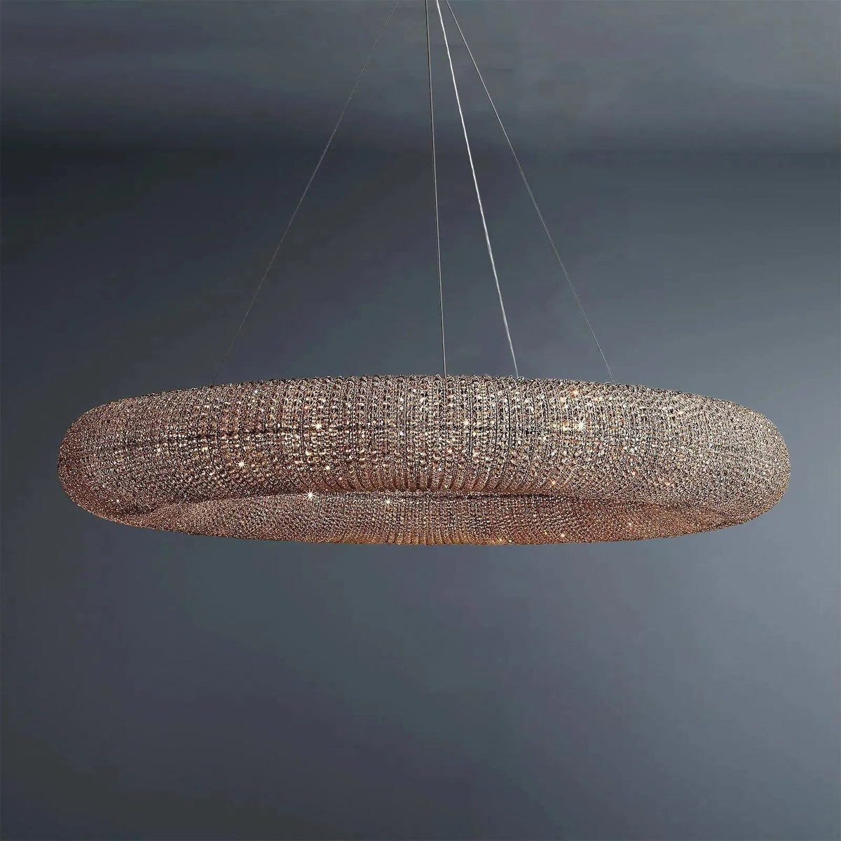 Halo Modern Smoke Round Chandelier D59" - manorlights