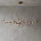 Handcrafted Sculptural Floral Branch Chandelier - ∅ 49.2″ x H 17.7″ x W 15.7″Gold + White + TransparentManorlights