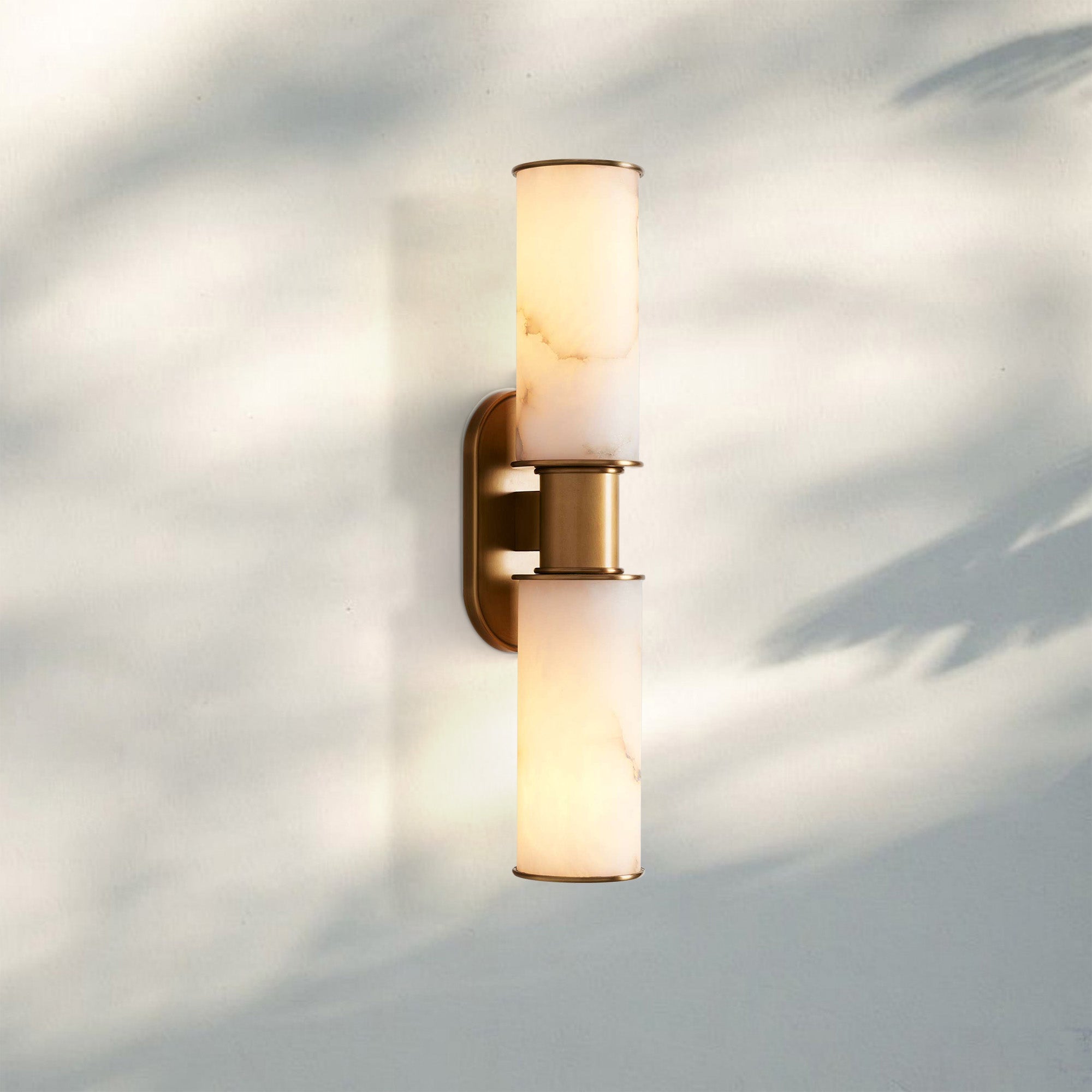 Harline Alabaster 2-Light Wall Sconce-Manorlights