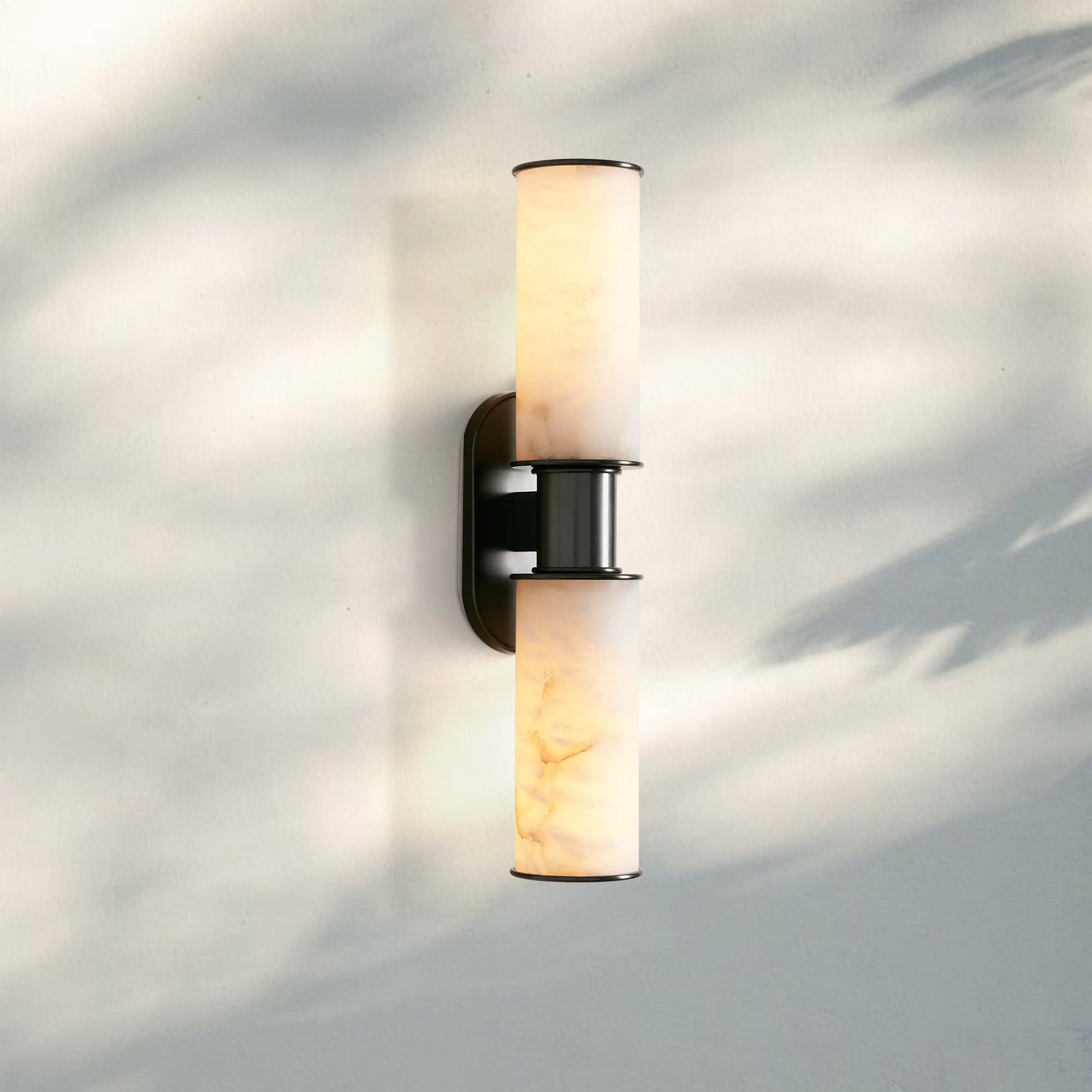 Harline Alabaster 2-Light Wall Sconce-Manorlights