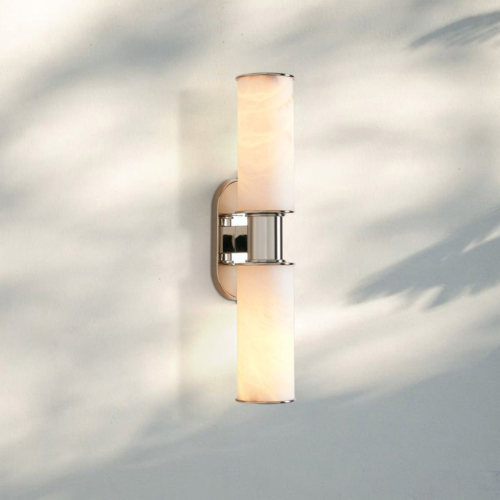 Harline Alabaster 2-Light Wall Sconce-Manorlights