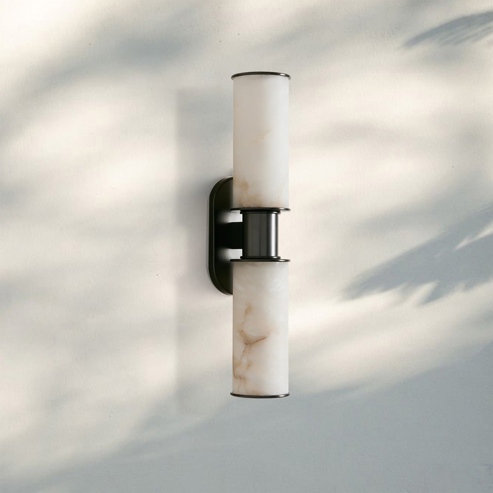 Harline Alabaster 2-Light Wall Sconce-Manorlights