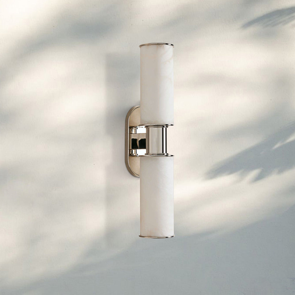 Harline Alabaster 2-Light Wall Sconce-Manorlights