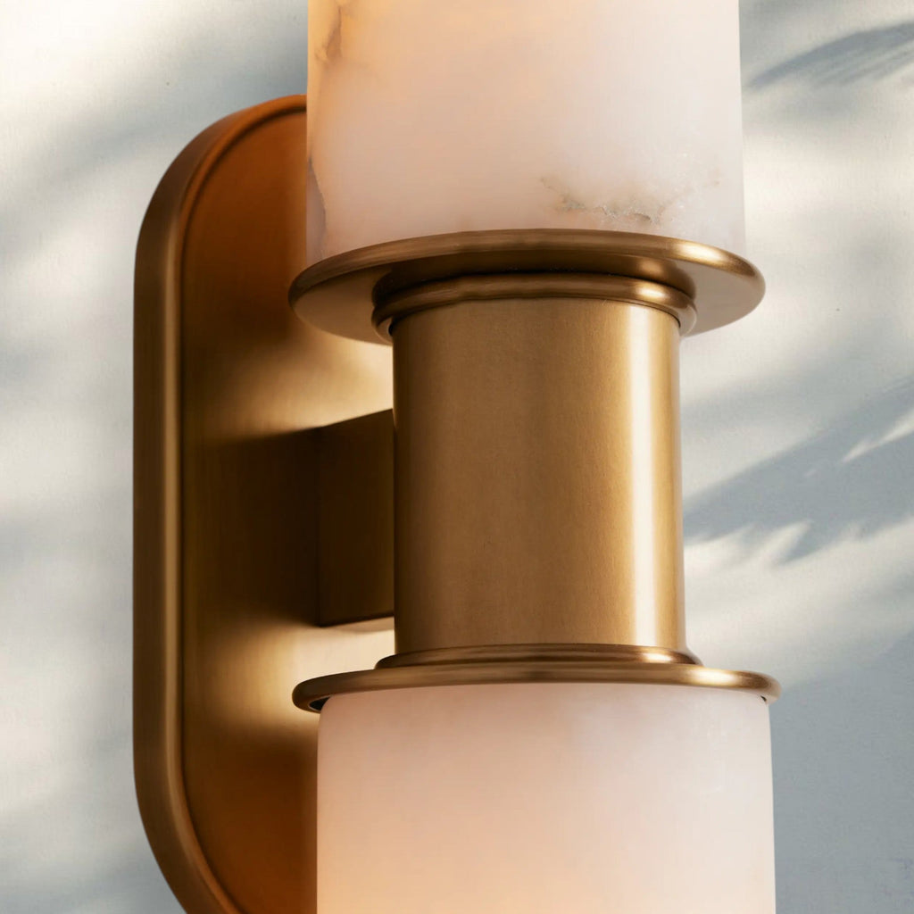 Harline Alabaster 2-Light Wall Sconce-Manorlights