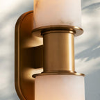 Harline Alabaster 2-Light Wall Sconce-Manorlights