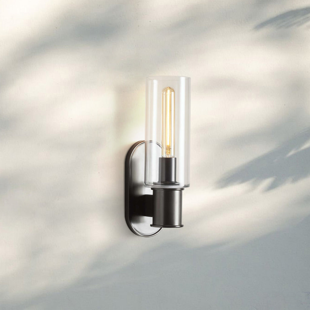 Harline Clear Glass Wall Sconce-Manorlights