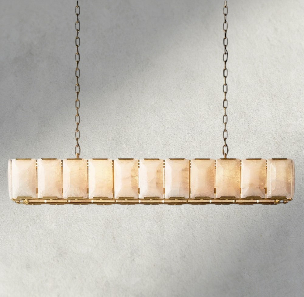 Harlow Calcite Rectangular Chandelier 42", 54", 62", 74"-chandelier-Manorlights