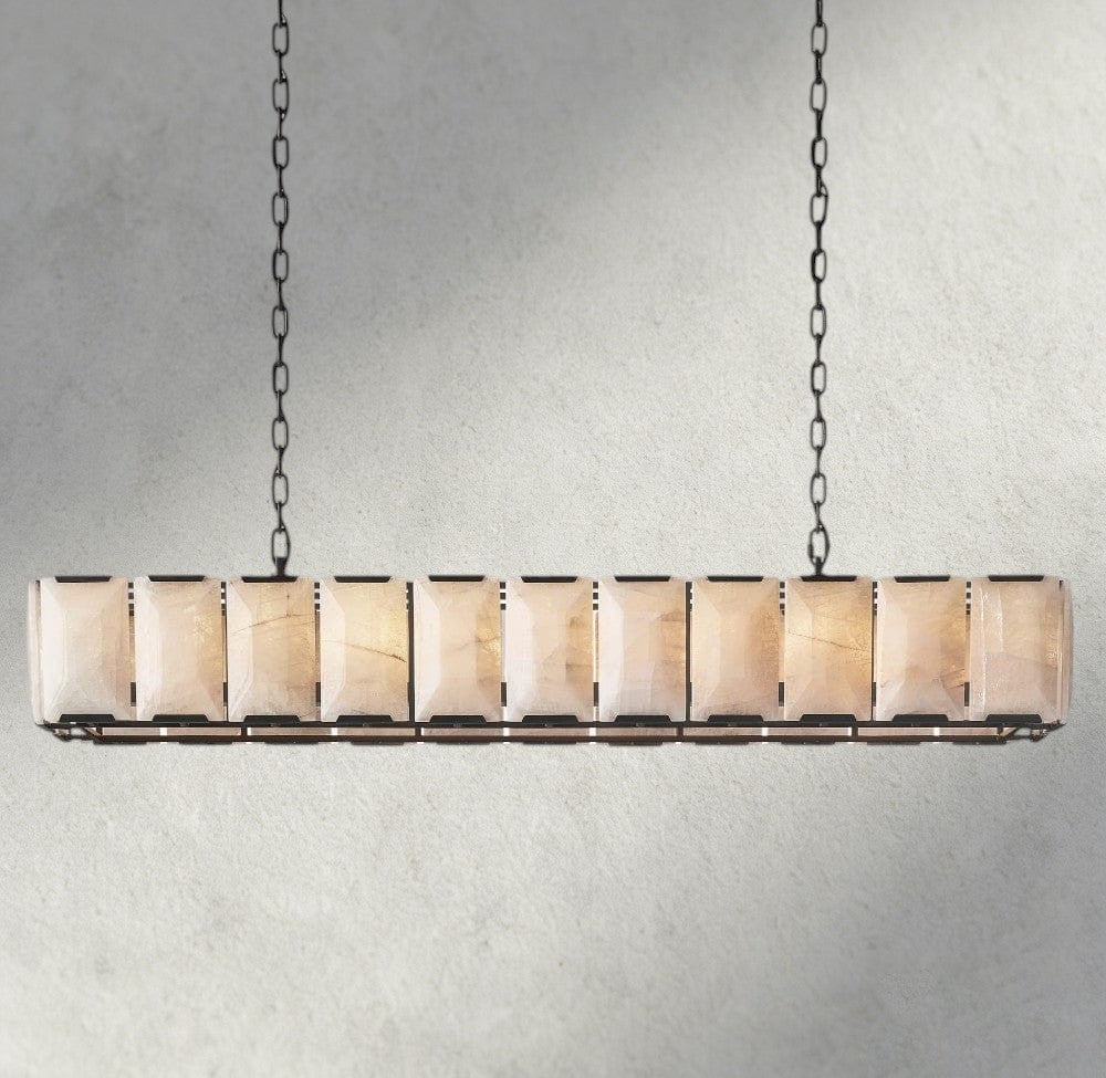 Harlow Calcite Rectangular Chandelier 42", 54", 62", 74"-chandelier-Manorlights