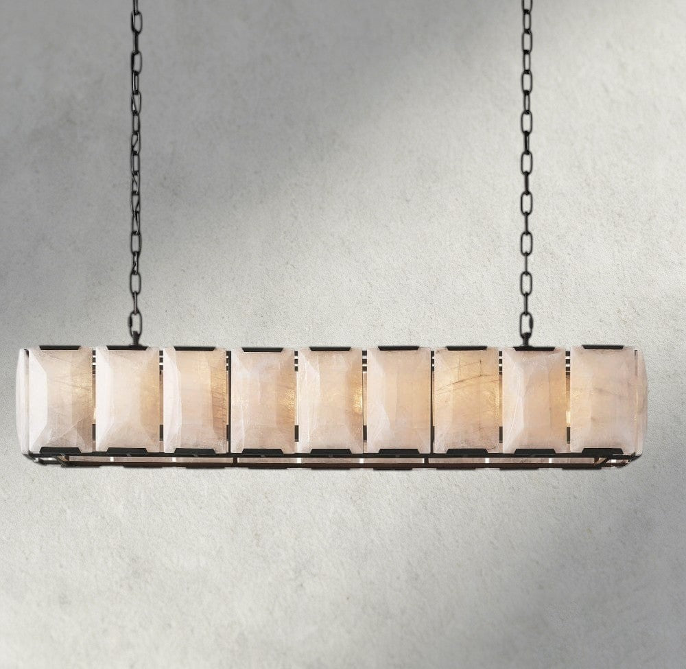 Harlow Calcite Rectangular Chandelier 42", 54", 62", 74"-chandelier-Manorlights
