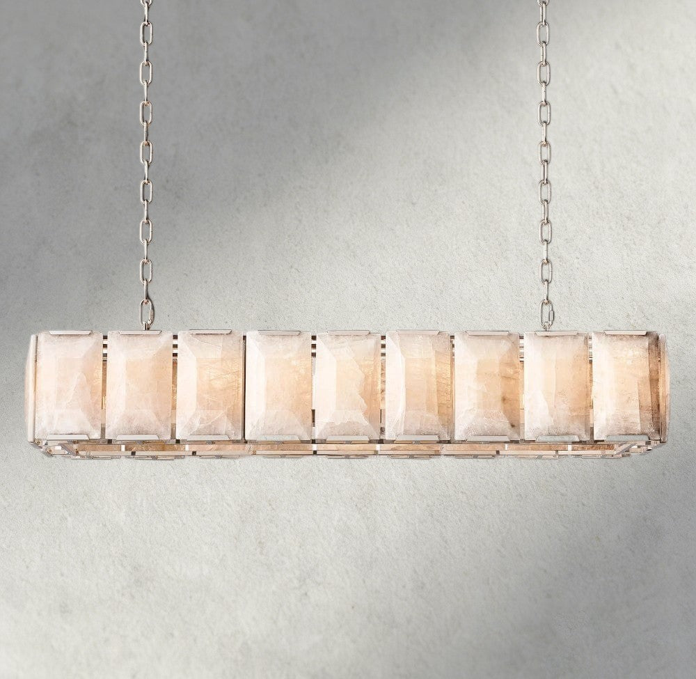 Harlow Calcite Rectangular Chandelier 42", 54", 62", 74"-chandelier-Manorlights