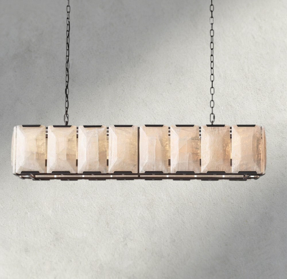 Harlow Calcite Rectangular Chandelier 42", 54", 62", 74"-chandelier-Manorlights