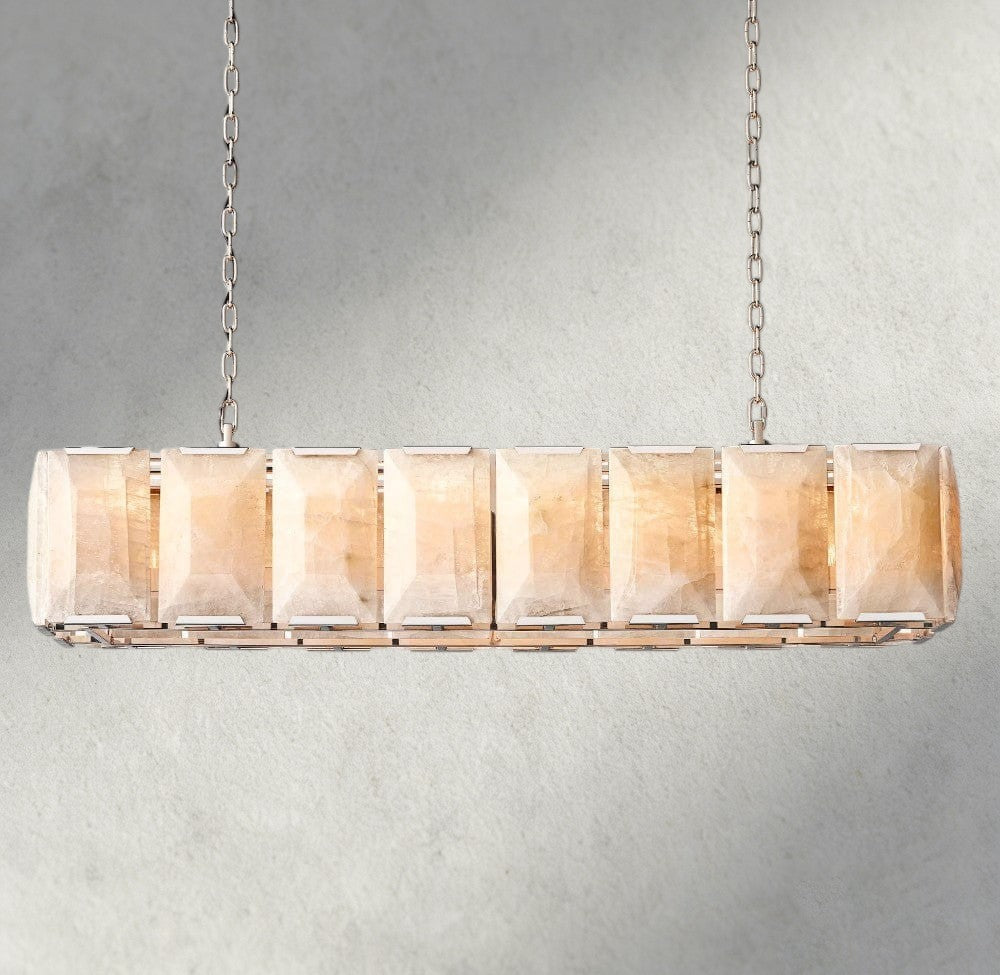 Harlow Calcite Rectangular Chandelier 42", 54", 62", 74"-chandelier-Manorlights
