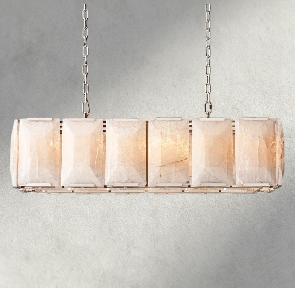 Harlow Calcite Rectangular Chandelier 42", 54", 62", 74"-chandelier-Manorlights